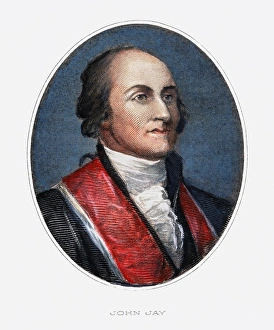 JOHN JAY (1745-1829). American jurist and statesman. American engraving, 19th century JOHN JAY (1745-1829). American jurist and statesman. American engraving, 19th century