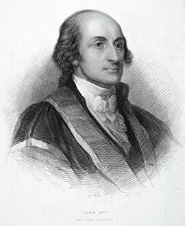 Founding Fathers Gallery: JOHN JAY (1745-1829). American jurist and statesman. Steel engraving, 19th century