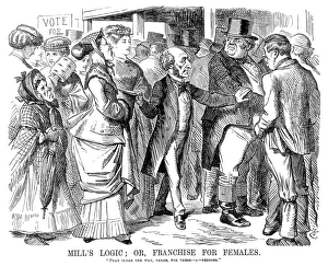 JOHN STUART MILL CARTOON (1806-1873). English philosopher and economist JOHN STUART MILL CARTOON (1806-1873). English philosopher and economist