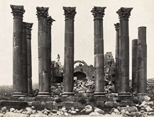 JORDAN: JERASH. Ruins of the Temple of the Sun at the Roman city of Jerash, Jordan JORDAN: JERASH. Ruins of the Temple of the Sun at the Roman city of Jerash, Jordan