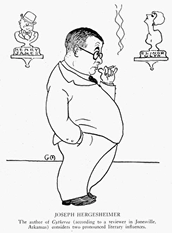 JOSEPH HERGESHEIMER (1880-1954). American novelist. Caricature, 1922, by Gene Markey JOSEPH HERGESHEIMER (1880-1954). American novelist. Caricature, 1922, by Gene Markey