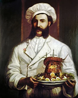 Chef Collection: Jules Harder, the first chef at San Franciscos Palace Hotel. Oil on canvas by Joseph Harrington