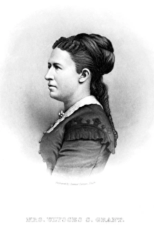 JULIA DENT GRANT (1826-1902). Wife of Ulysses S. Grant. Steel engraving, c1880 JULIA DENT GRANT (1826-1902). Wife of Ulysses S. Grant. Steel engraving, c1880