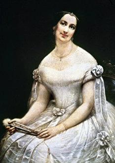 JULIA GARDINER TYLER (1820-1889). Second wife of President John Tyler. Oil on canvas JULIA GARDINER TYLER (1820-1889). Second wife of President John Tyler. Oil on canvas