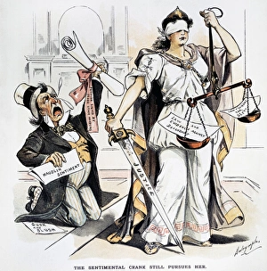 JUSTICE CARTOON. An 1893 American cartoon by Louis Dalrymple suggesting excessive JUSTICE CARTOON. An 1893 American cartoon by Louis Dalrymple suggesting excessive
