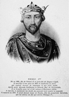 KING HENRY I OF FRANCE (1008-1060). Third king of the Capetian dynasty. Lithograph KING HENRY I OF FRANCE (1008-1060). Third king of the Capetian dynasty. Lithograph