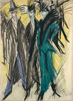 KIRCHNER: BERLIN STREET. Berlin Street Scene. Oil on canvas, Ernst Ludwig Kirchner KIRCHNER: BERLIN STREET. Berlin Street Scene. Oil on canvas, Ernst Ludwig Kirchner