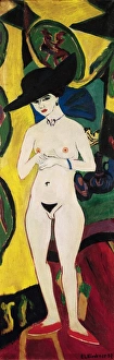 KIRCHNER: STANDING NUDE. Standing Nude with Hat. Oil on canvas, Ernst Ludwig Kirchner KIRCHNER: STANDING NUDE. Standing Nude with Hat. Oil on canvas, Ernst Ludwig Kirchner