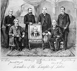 KNIGHTS OF LABOR, 1886. Founders of the Knights of Labor. Lithograph, 1886 KNIGHTS OF LABOR, 1886. Founders of the Knights of Labor. Lithograph, 1886