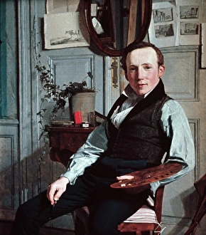 KOEBKE: FREDERIK SODRING The landscape painter Frederik Sodring. Oil painting, 1832 KOEBKE: FREDERIK SODRING The landscape painter Frederik Sodring. Oil painting, 1832