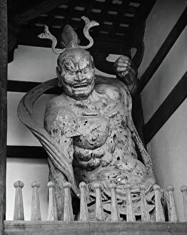 Kongo Rikishi (guardian) in the Todai-ji Temple at Nara, Japan. Photograph, c1960s