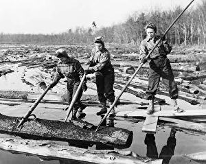 LADY LUMBERJACKS, 1942. Norma Webber, Barbara Webber, and Mildred Soball (left LADY LUMBERJACKS, 1942. Norma Webber, Barbara Webber, and Mildred Soball (left