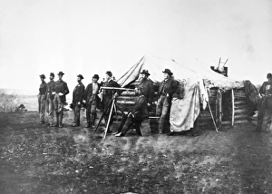 LAFAYETTE CURRY BAKER (1826-1868). American army officer and spy. Baker standing behind, and partially hidden by LAFAYETTE CURRY BAKER (1826-1868). American army officer and spy. Baker standing behind, and partially hidden by