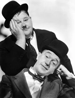 Moustache Gallery: LAUREL AND HARDY, 1939. Publicity still from the motion picture Flying Deuces, 1939