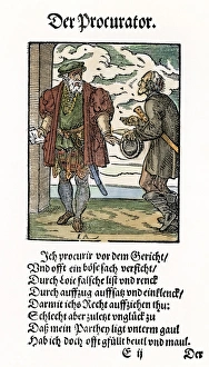 LAWYER, 1568. Woodcut, 1568, by Jost Amman LAWYER, 1568. Woodcut, 1568, by Jost Amman