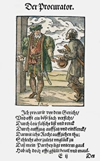 LAWYER, 1568. Woodcut, 1568, by Jost Amman LAWYER, 1568. Woodcut, 1568, by Jost Amman