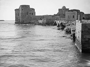 LEBANON: SIDON, c1925. The ruins of a castle in Sidon, Lebanon, built by the Crusaders LEBANON: SIDON, c1925. The ruins of a castle in Sidon, Lebanon, built by the Crusaders