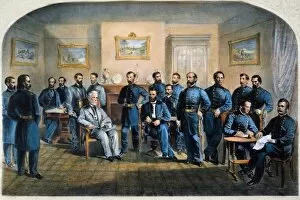 Images Dated 19th July 2012: LEEs SURRENDER, 1865. The surrender of General Lee to General Grant at Appomattox Court House