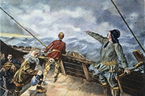 LEIF ERICSSON (c970-1020). Leif Ericsson, Norse explorer, discovers America LEIF ERICSSON (c970-1020). Leif Ericsson, Norse explorer, discovers America