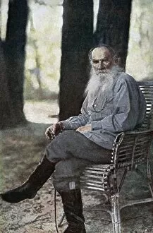 Images Dated 24th December 2010: LEO NIKOLAEVICH TOLSTOY (1828-1910). Russian novelist and philosopher. At home in Yasnaya Polyana