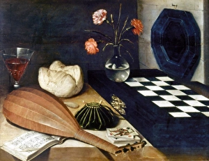 Still Life with Chessboard. Oil on wood by Lubin Baugin (1612-1663) Still Life with Chessboard. Oil on wood by Lubin Baugin (1612-1663)