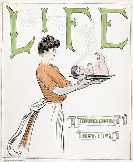 Life magazine cover, Thanksgiving, 1903. Drawing by Charles Dana Gibson