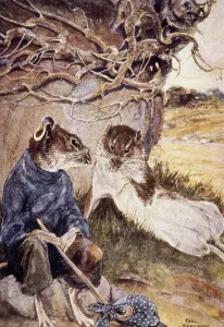 Wind In The Willows Prints: 1908 Print of Water Rat and Sea Rat from Wind in the Willows