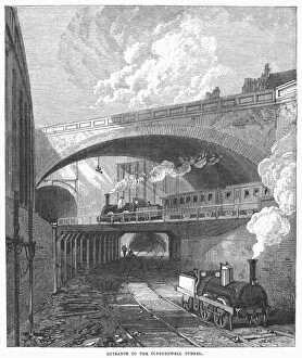 Junction Gallery: LONDON: RAILWAY, 1868. The newly completed Clerkenwell tunnel junction