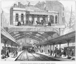 Commuter Gallery: LONDON: RAILWAY, 1876. The Metropolitan Railway extension to Aldgate Terminus station