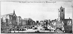 LONDON VIEW, 17th CENTURY. The New Palace Yard, with Westminster Hall and the Clock House LONDON VIEW, 17th CENTURY. The New Palace Yard, with Westminster Hall and the Clock House