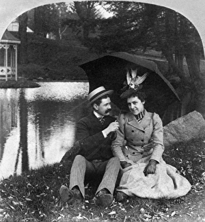LOVE, 1900. Single panel from stereoscopic view, American LOVE, 1900. Single panel from stereoscopic view, American