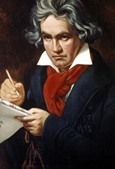 Music and Musicians Gallery: LUDWIG van BEETHOVEN (1770-1827). German composer. Oil, 1819-1820, by Joseph Carl Stieler