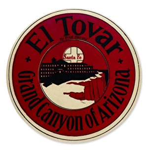 Luggage label from El Tovar hotel at the Grand Canyon in Arizona, early 20th century Luggage label from El Tovar hotel at the Grand Canyon in Arizona, early 20th century