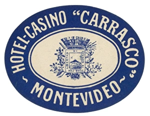 Luggage label from the Hotel-Casino Carrasco in Montevideo, Uruguay, 20th century Luggage label from the Hotel-Casino Carrasco in Montevideo, Uruguay, 20th century