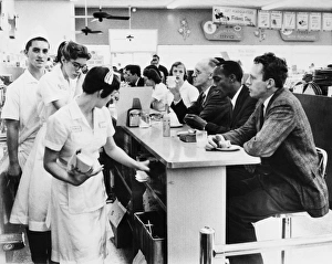 Lunch counter employees at a Peoples Drug store in Arlington, Virginia Lunch counter employees at a Peoples Drug store in Arlington, Virginia