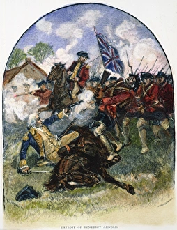 Major General Arnold defending himself after being wounded Major General Arnold defending himself after being wounded