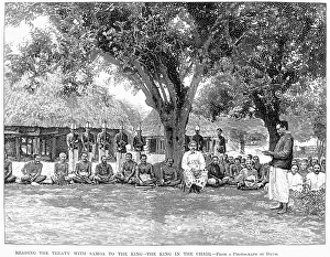 MALIETOA LAUPEPA (1841-1898). King of Samoa, 1880-1898. The reading of the treaty among MALIETOA LAUPEPA (1841-1898). King of Samoa, 1880-1898. The reading of the treaty among