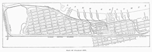 Vintage Engraving Artwork Prints: MAP: PULLMAN, c1885. Map of the planned community of Pullman