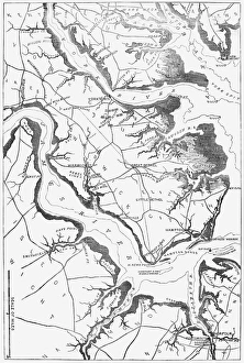 MAP: YORKTOWN, 1862. 'Map of Yorktown and the vicinity, showing the position of MAP: YORKTOWN, 1862. 'Map of Yorktown and the vicinity, showing the position of