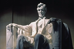 Detail of marble sculpture of Abraham Lincoln by Daniel Chester French Detail of marble sculpture of Abraham Lincoln by Daniel Chester French