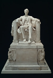 Marble statue of Abraham Lincoln by Daniel Chester French, in the Lincoln Memorial Marble statue of Abraham Lincoln by Daniel Chester French, in the Lincoln Memorial