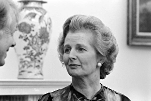 MARGARET THATCHER (1925-2013). English politician. As Conservative Party leader, meeting with U MARGARET THATCHER (1925-2013). English politician. As Conservative Party leader, meeting with U