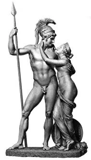 Images Dated 2nd July 2012: MARS AND VENUS. Steel engraving after the sculpture by Antonio Canova
