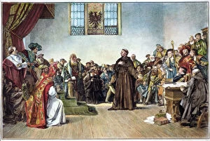 Related Images Gallery: MARTIN LUTHER (1483-1546). German religious reformer. Luther defends himself before Holy Roman