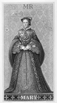 MARY I (1516-1558). Queen of England and Ireland. Etching, English, 1882 MARY I (1516-1558). Queen of England and Ireland. Etching, English, 1882