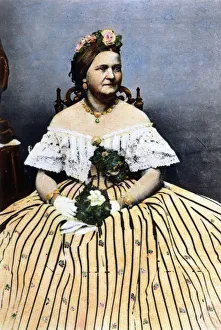 MARY TODD LINCOLN (1818-1882). Mrs. Abraham Lincoln. Oil over a photograph by Mathew Brady MARY TODD LINCOLN (1818-1882). Mrs. Abraham Lincoln. Oil over a photograph by Mathew Brady