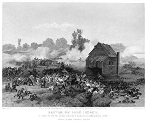 Maryland and Delaware Continental soldiers retreating across Gowanus Creek after checking Maryland and Delaware Continental soldiers retreating across Gowanus Creek after checking