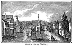 MASSACHUSETTS: FITCHBURG. Southern view of Fitchburg, Massachusetts. Wood engraving MASSACHUSETTS: FITCHBURG. Southern view of Fitchburg, Massachusetts. Wood engraving
