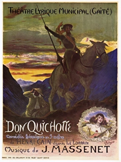 MASSENET: DON QUICHOTTE. French opera poster, 1910, for Jules Massenets opera Don MASSENET: DON QUICHOTTE. French opera poster, 1910, for Jules Massenets opera Don