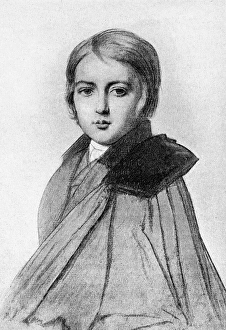 MAURICE SAND (1823-1889). French painter and writer. Drawing by Luigi Calamatta MAURICE SAND (1823-1889). French painter and writer. Drawing by Luigi Calamatta